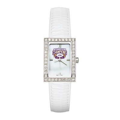 Louisiana State University 3x Champions Allure Watch White Strap LSU532