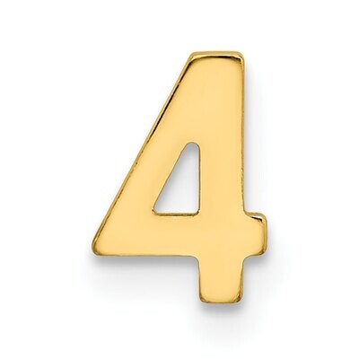 Die Struck Number 4 14k Yellow Gold YG2213, MPN: YG2213,