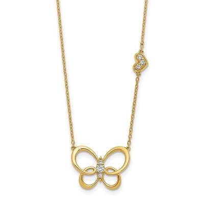 Diamond Butterfly 18In Necklace 14k Gold PM8570-015-YA, MPN: PM8570-015-YA, 883957928715