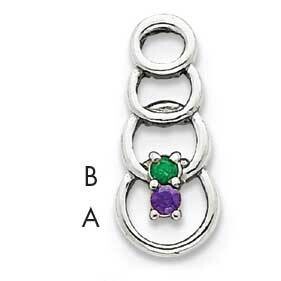 2 Genuine Stone Family Pendant 14k White Gold XMPW51/2GY, MPN: XMPW51/2GY, 883957150529
