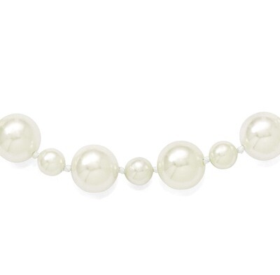7&amp;12Mm White Shell Bead Hand Knotted Slip On Necklace QMJNS712W-36, MPN: QMJNS712W-36, 886774294704