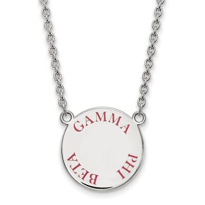 Gamma Phi Beta Small Enameled Pendant with 18 Inch Chain Sterling Silver SS015GPB-18, MPN: SS015GPB…