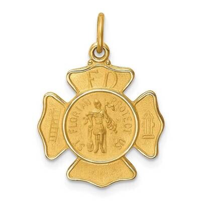 Small St. Florian Fire Dept. Badge Medal 14k Gold Solid Polished Satin XR1709, MPN: XR1709, 8839571…