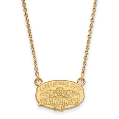 Jacksonville State University Small Pendant with Chain Necklace Gold-plated Silver GP009JAC-18, MPN…