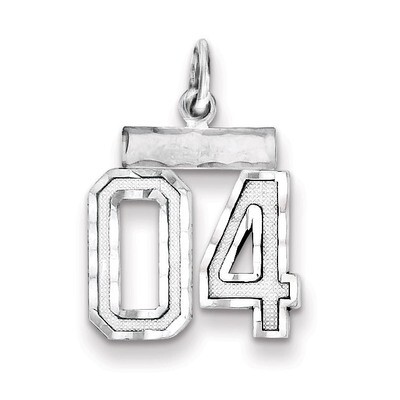 Number 04 Charm Diamond-cut Sterling Silver QSN04T, MPN: QSN04T, 883957120294