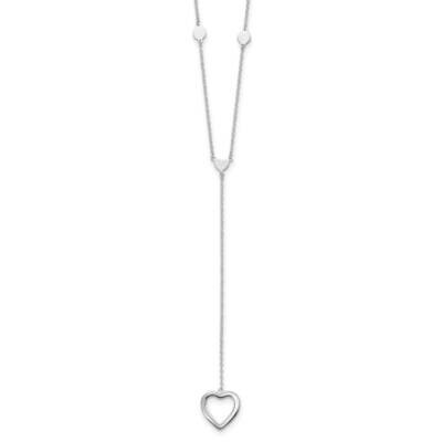 Hearts with 2 Inch Extender Y-Necklace 16 Inch Sterling Silver Rhodium-Plated QG4389-16, MPN: QG438…