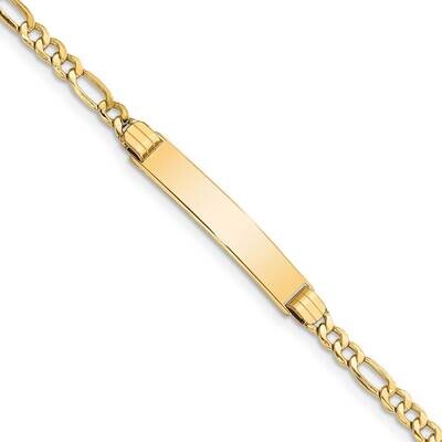 Semi-Solid Polished Figaro Link ID Bracelet 14k Gold DCID107-8, MPN: DCID107-8, 886774024783