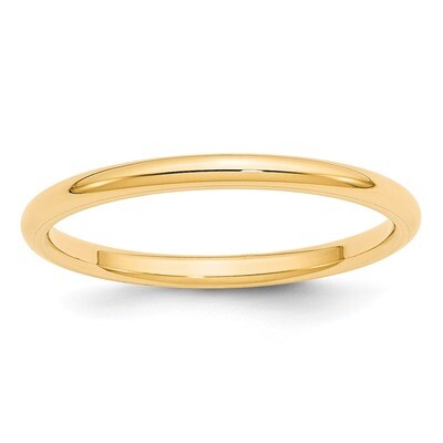 2mm Standard Comfort Fit Band 14k Yellow Gold Engravable CF020-10, MPN: CF020-10, 886774474311