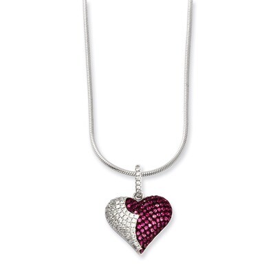 Diamond Brilliant Embers Heart Necklace Sterling Silver QMP817-18, MPN: QMP817-18, 191101277801