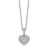 Cz Heart 16 Inch with 2 Inch Extension Necklace Sterling Silver QG5638-16, MPN: QG5638-16, 88395796…