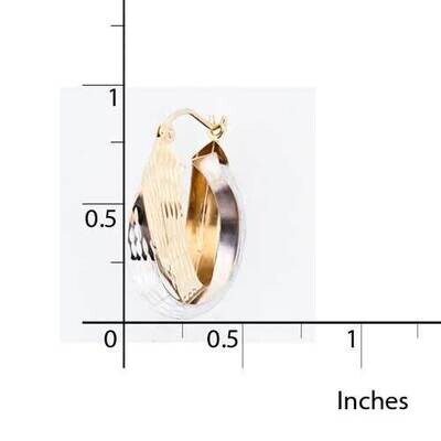 Diamond-Cut and Polished Hinged Hoops 14k Two-Tone Gold RWE999CL, MPN: RWE999H, 191101175954