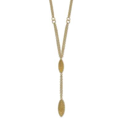 Fancy Y Diamond-Cut Drop with 1 Inch Extender Necklace 16.75 Inch 14k Gold SF2938-16.75, MPN: SF293…