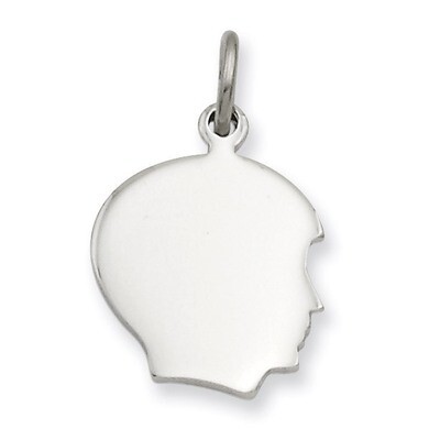 Kelly Waters Small Engravable Boy&#39;s Head Charm Rhodium-plated KW369, MPN: KW369, 191101487897