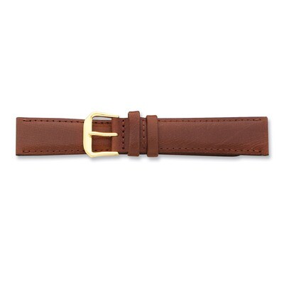 6mm Havana Smooth Leather Buckle Watch Band 6.75 Inch Gold-tone BA117-6, MPN: BA117-6, 886774141060