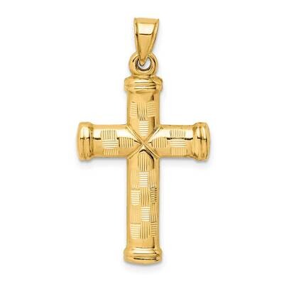 Diamond-cut Cross Pendant 14k Gold Hollow K6401, MPN: K6401, 886774074818