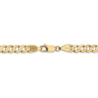 26 Inch 5.25mm Open Concave Curb Chain 14k Yellow Gold LCR140-26, MPN: LCR140-26, 886774561332