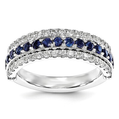 Emerald Created White Sapphire &amp; Created Sapphire Flip Ring Sterling Silver Created QSK1816, MPN: Q…