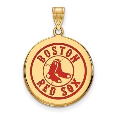 Boston Red Sox Large Enamel Disc Pendant Gold-plated Silver GP042RSO, MPN: GP042RSO, 886774942209