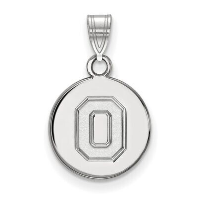Ohio State University Small Disc Pendant 14k White Gold 4W060OSU, MPN: 4W060OSU, 886774852232
