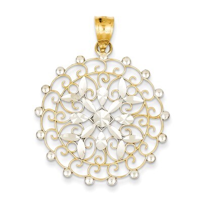 Diamond Cut Filigree Pendant 14k Gold Rhodium K1547, MPN: K1547, 883957394473