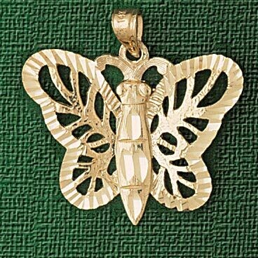 Dazzlers Jewelry Butterfly Pendant Necklace Charm Bracelet in Yellow, White or Rose Gold 3098, MPN:…