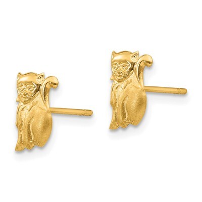 Cat Post Earrings - 14k Gold GK596 by Madi K, MPN: GK596, 886774986548