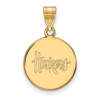 University of Nebraska Medium Disc Pendant Gold-plated Silver GP025UNE, MPN: GP025UNE, 886774929163