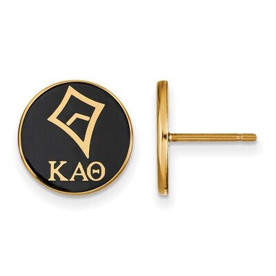 Kappa Alpha Theta Enameled Post Earrings Gold-plated Silver GP046KAT, MPN: GP046KAT, 886774945026