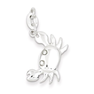 Crab Charm Sterling Silver Polished QC7657, MPN: QC7657, 883957525174
