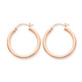 2.5mm Polished Hoop Earrings 14k Rose Gold TE532, MPN: TE532, 883957290928