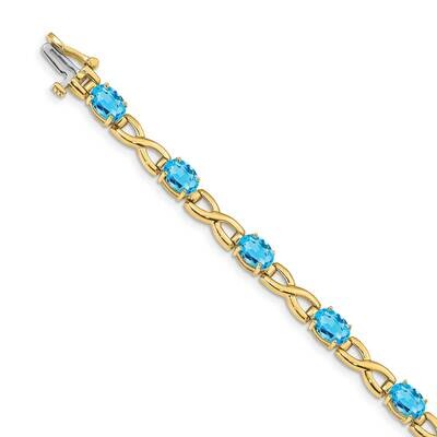 7x5mm Oval Blue Topaz bracelet 14k Gold BM4498-BT-Y, MPN: BM4498-BT-Y, 883957078441