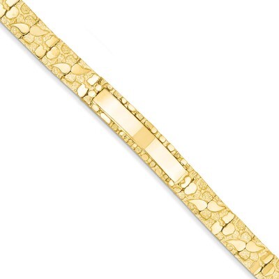 10.0mm Nugget ID Bracelet 8 Inch 14k Gold NUGID10-8, MPN: NUGID10-8, 883957457512