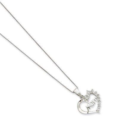 Diamond Mom Necklace Sterling Silver QG2670-16, MPN: QG2670-16, 191101275982