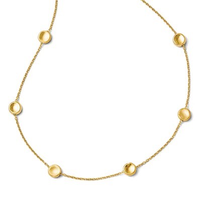 Leslie&#39;s Polished and Satin Beaded Necklace - 14k Gold HB-LF243-18, MPN: LF243-18, 886774997452