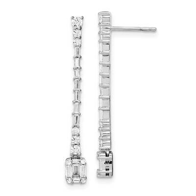 Diamond Drop Post Earrings 14k White Gold Polished EM8384-075-WA, MPN: EM8384-075-WA, 883957969695