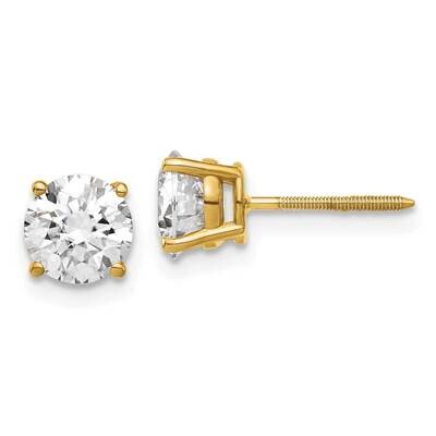 1.75ct. 6.0mm Round G H I True Light Moissanite Screwback Earrings 14k Gold YG327-11MT, MPN: YG327-…
