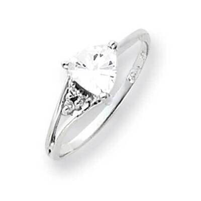 6mm Cubic ZirconiDiamond Ring 14k White Gold Y4745CZ_AA, MPN: Y4745CZ_AA, 883957604831