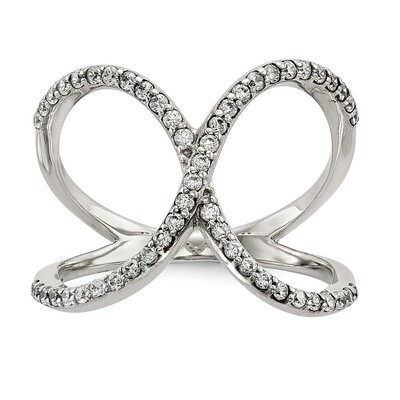 CZ Diamond Ring Sterling Silver QR6668, MPN: QR6668, 886774081663