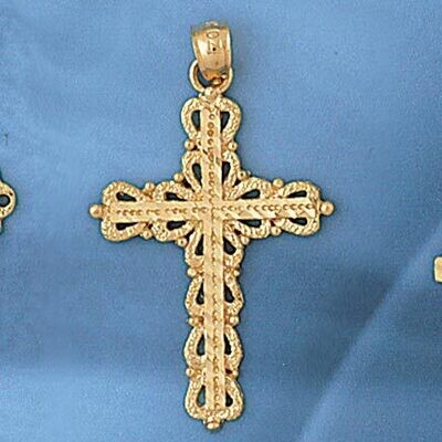 Dazzlers Jewelry Cross Pendant Necklace Charm Bracelet in Yellow, White or Rose Gold 7908, MPN: DZ-…