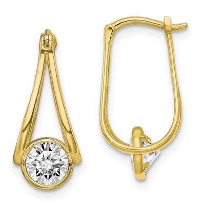 Polished CZ Diamond Hoop Earrings 10k Gold 10ER319, MPN: 10ER319, 191101567315