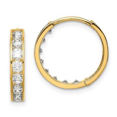 Hinged Hoop Earrings 14k Gold CZ Diamond YE1839, MPN: YE1839, 883957639031
