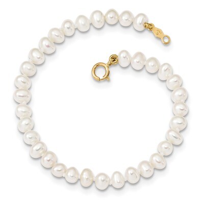 6 Inch Children&#39;s 3-4mm White Fresh WaterC Pearl Bracelet 14k Gold XF598-6, MPN: XF598-6, 191101344…