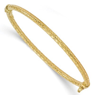 Leslie&#39;s Textured Hinged Bangle 10k Gold Polished HB-10LF519, MPN: 10LF519, 191101554612