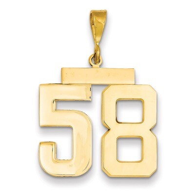 Number 58 Charm 14k Gold Large Polished LP58, MPN: LP58, 883957067506