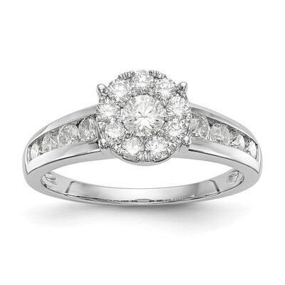 Complete Diamond Cluster Engagement Ring 14k White Gold RM2355E-100-WAA, MPN: RM2355E-100-WAA, 8839…