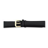 14mm Short Black Smooth Leather Buckle Watch Band 6.25 Inch Gold-tone BA8S-14, MPN: BA8S-14, 886774…