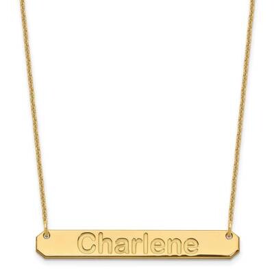 Polished Arial Rounded Bar Necklace 14k Gold Medium XNA1237Y, MPN: XNA1237Y,