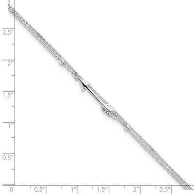 9 Inch Plus 1 Inch Extender 2-Strand Arrow and Bar Anklet Sterling Silver QG5747-9, MPN: QG5747-9, …