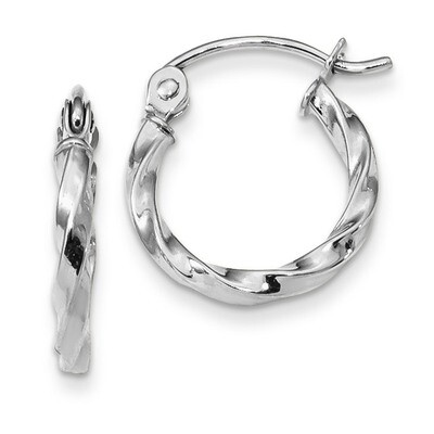 Twist Polished Hoop Earring 10k White Gold 10TC388W, MPN: 10TC388W, 191101344114