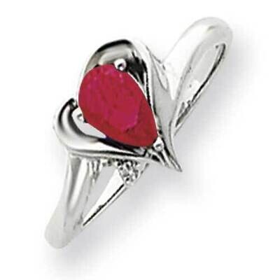 6x4mm Pear Ruby Diamond Ring 14k White Gold Y4560R_AA, MPN: Y4560R_AA, 883957452968